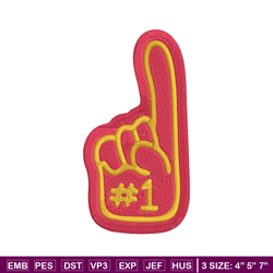 Kansas City Chiefs Foam Finger embroidery design, Kansas City Chiefs embroidery, NFL embroidery, sport embroidery.