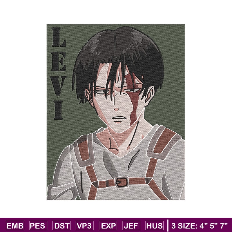 Levi poster Embroidery Design, Aot Embroidery, Embroidery File, Anime Embroidery, Anime shirt, Digital download..jpg