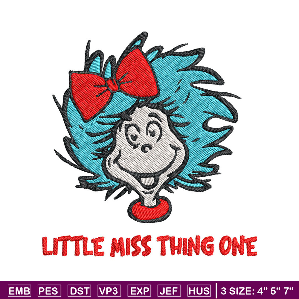 Little Miss Thing Dr Seuss Embroidery Design, Little Miss Thing Dr Seuss Embroidery, Embroidery File, Digital download..jpg