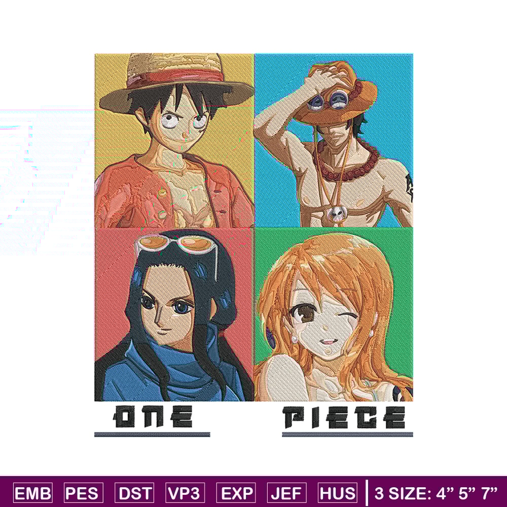 Luffy friends Embroidery Design, One piece Embroidery, Embroidery File, Anime Embroidery, Anime shirt, Digital download..jpg