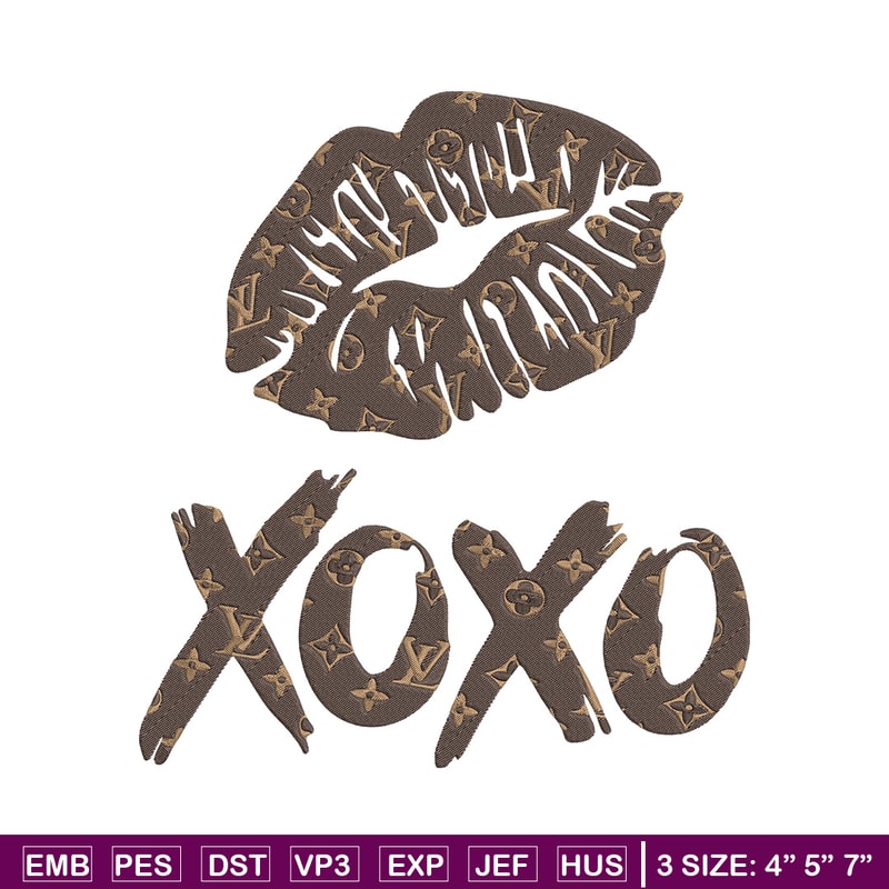 Lv lips xoxo Embroidery Design, Lv Embroidery, Embroidery File, Anime Embroidery, Anime shirt, Digital download..jpg