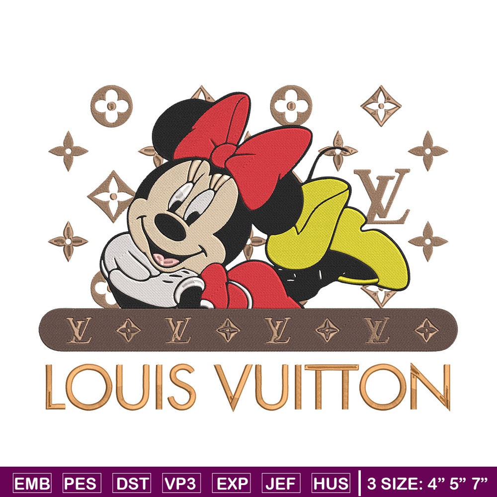 LV x minnie Embroidery Design, Mickey Embroidery, Embroidery File, LV Embroidery, Anime shirt, Digital download.jpg
