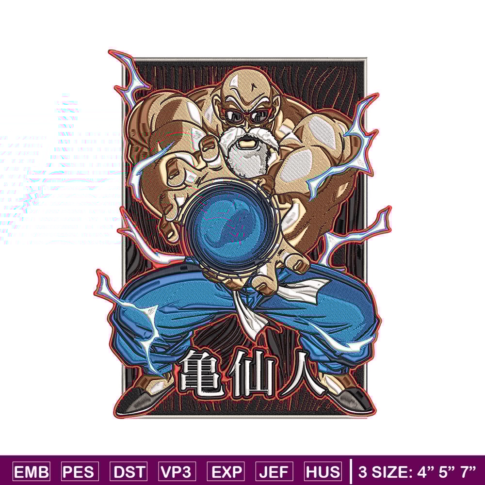 Master Roshi Embroidery Design, Dragonball Embroidery, Embroidery File, Anime Embroidery, Anime shirt, Digital download..jpg