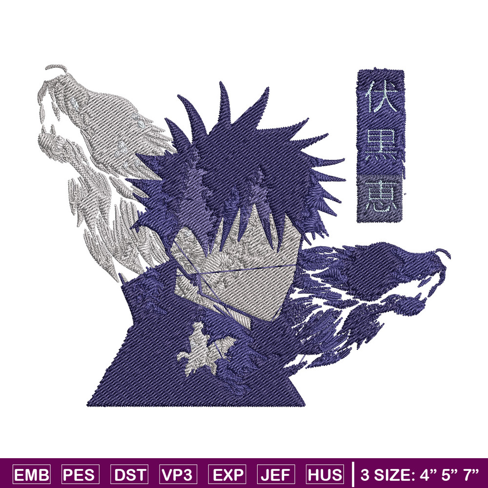 Megumi Embroidery Design, Jujutsu kaisen Embroidery, Embroidery File, Anime Embroidery, Anime shirt, Digital download.jpg