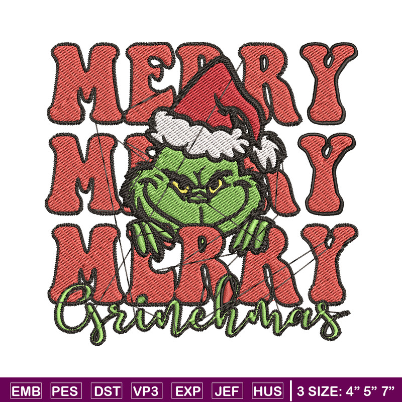 Merry Christmas Grinch Embroidery design, Grinch christmas Embroidery, logo design, Embroidery File, Instant download..jpg