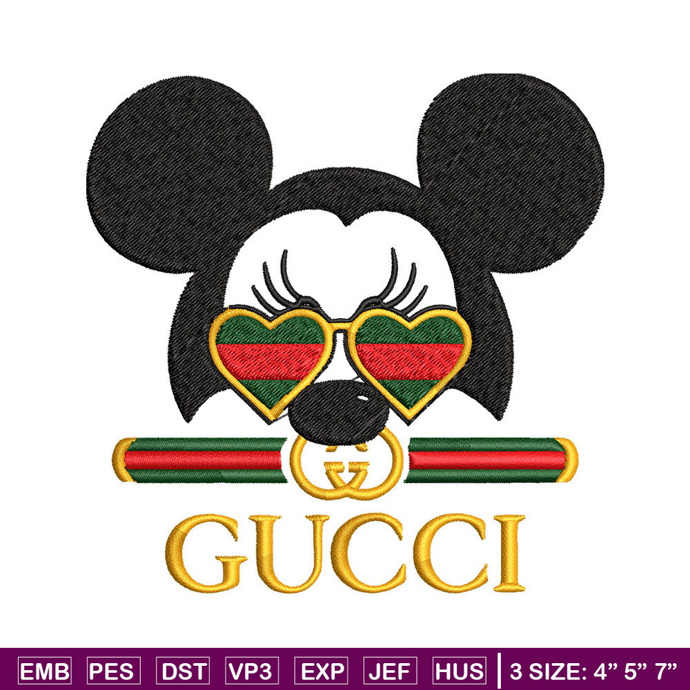 Mickey head gucci Embroidery Design, Gucci Embroidery, Brand Embroidery, Logo shirt, Embroidery File, Digital download.jpg