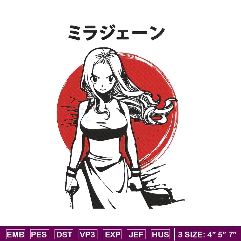 Mirajane Embroidery Design, Fairy Tail Embroidery, Embroidery File, Anime Embroidery, Anime shirt, Digital download.jpg