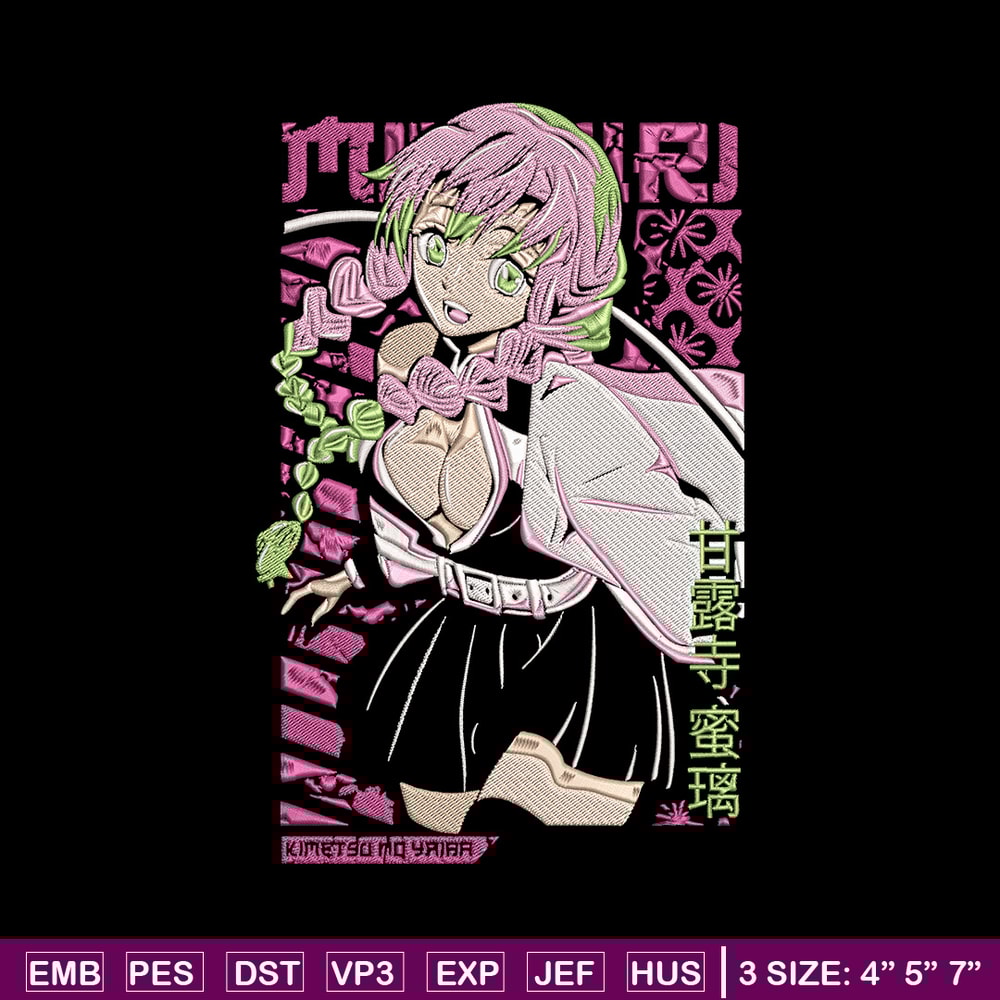 Mitsuri poster Embroidery Design, Demon slayer Embroidery, Embroidery File,Anime Embroidery,Anime shirt,Digital download.jpg