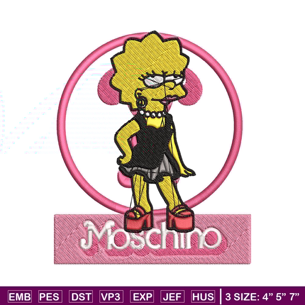 Moschino Milano Lisa Simpson Embroidery design, Simpson Embroidery, cartoon design, Embroidery File, Digital download..jpg