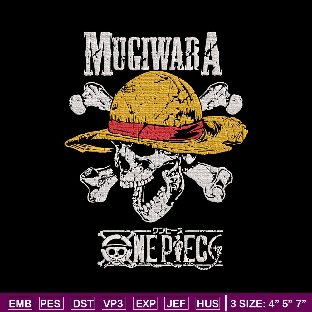 Mugiwara Embroidery Design,One piece Embroidery, Embroidery File, Anime Embroidery, Anime shirt, Digital download.jpg