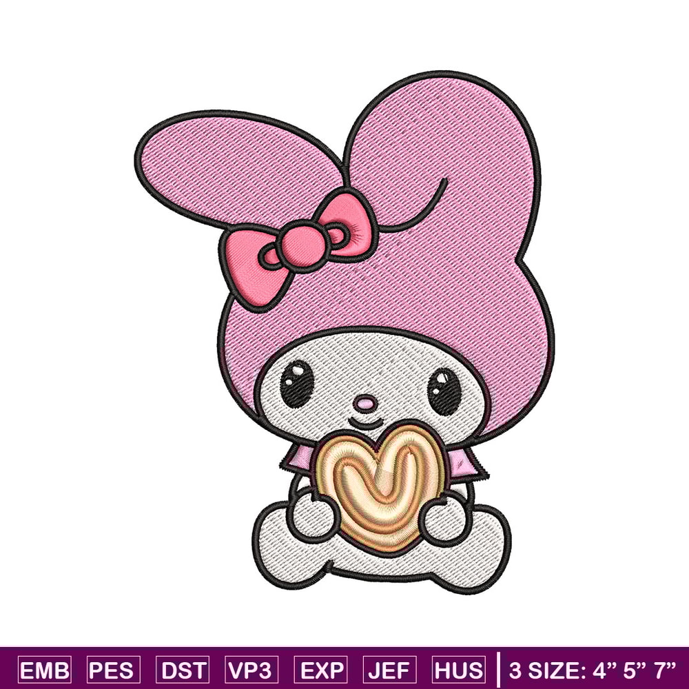 My Melody Embroidery Design, My Melody cartoon Embroidery, Embroidery File, Cartoon shirt, Digital download..jpg