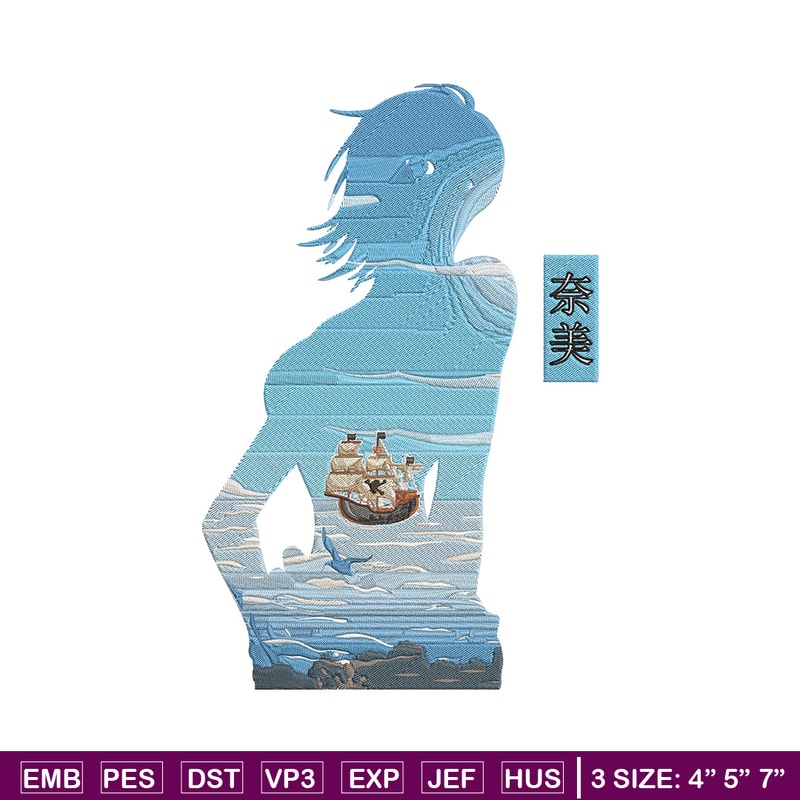 Nami poster Embroidery Design, One piece Embroidery, Embroidery File, Anime Embroidery, Anime shirt, Digital download.jpg