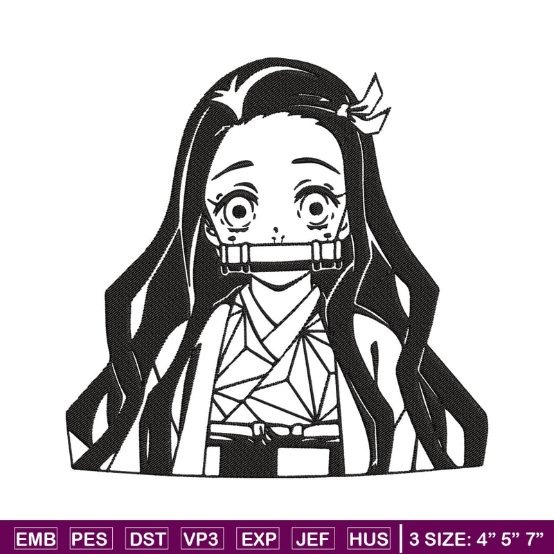 Nezuko Kamado Embroidery Design,Demon slayer Embroidery,Embroidery File,Anime Embroidery,Anime shirt, Digital download.jpg