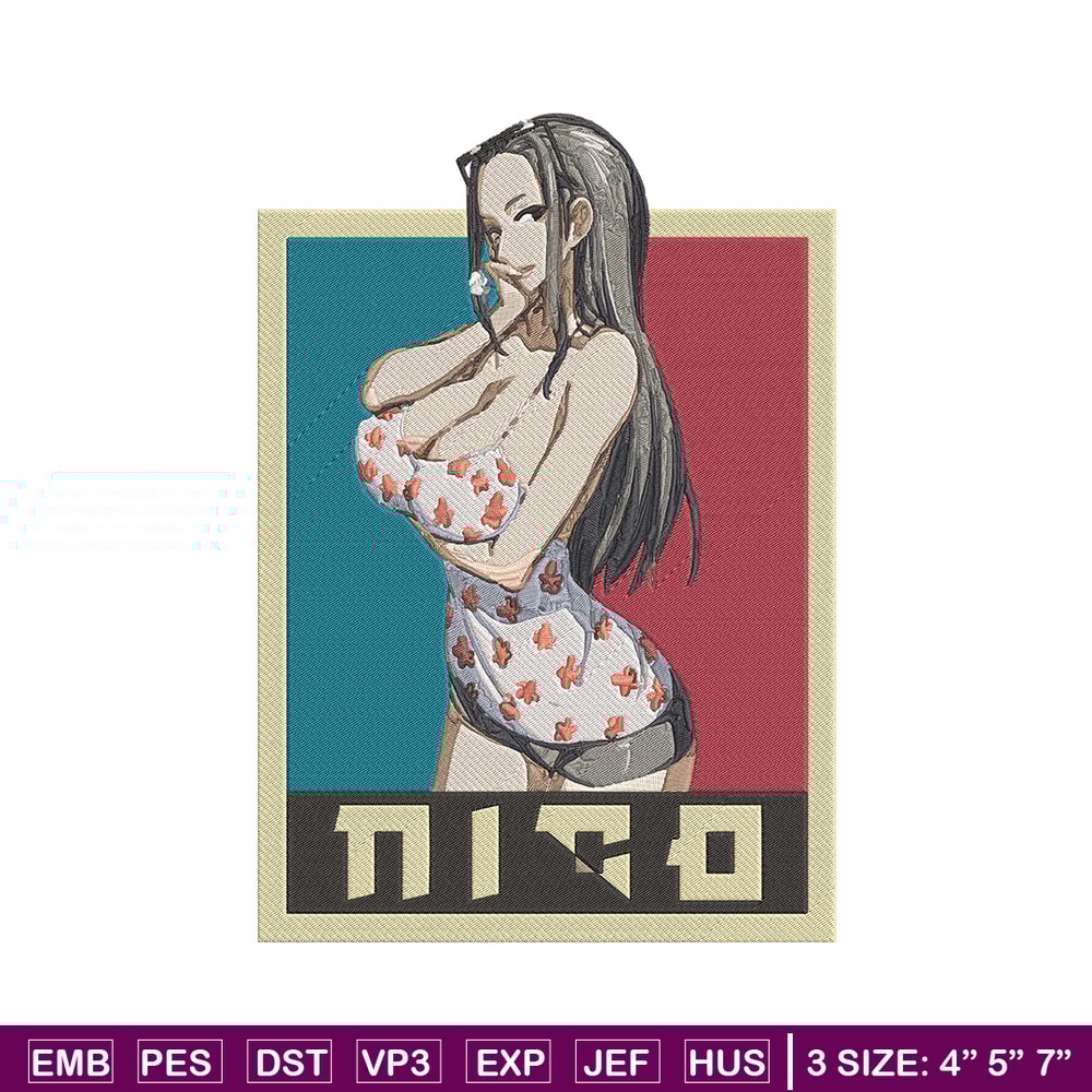 Nico Robin Embroidery Design, One piece Embroidery, Embroidery File, Anime Embroidery, Anime shirt, Digital download.jpg