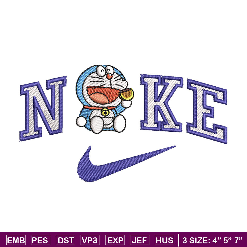 Nike doraemon embroidery design, Doraemon embroidery, Emb design, Embroidery shirt, Embroidery file, Digital download.jpg