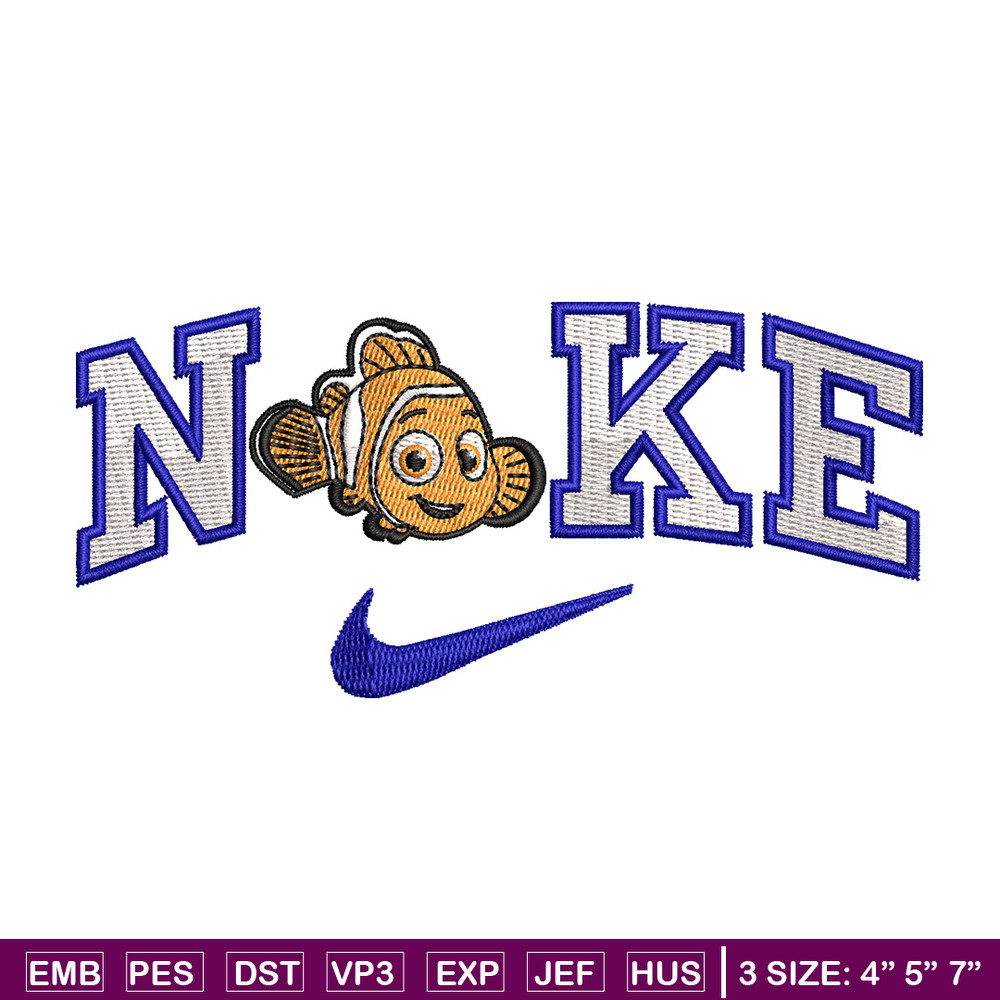 Nike fish cartoon embroidery design, Cartoon embroidery, Nike design, Embroidery shirt, Embroidery file,Digital download.jpg