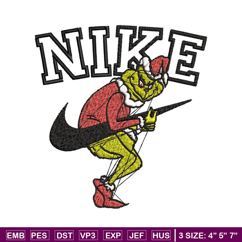 Nike grinch Embroidery Design, Chrismas Embroidery, Nike Embroidery, Embroidery File, Logo shirt, Digital download.jpg