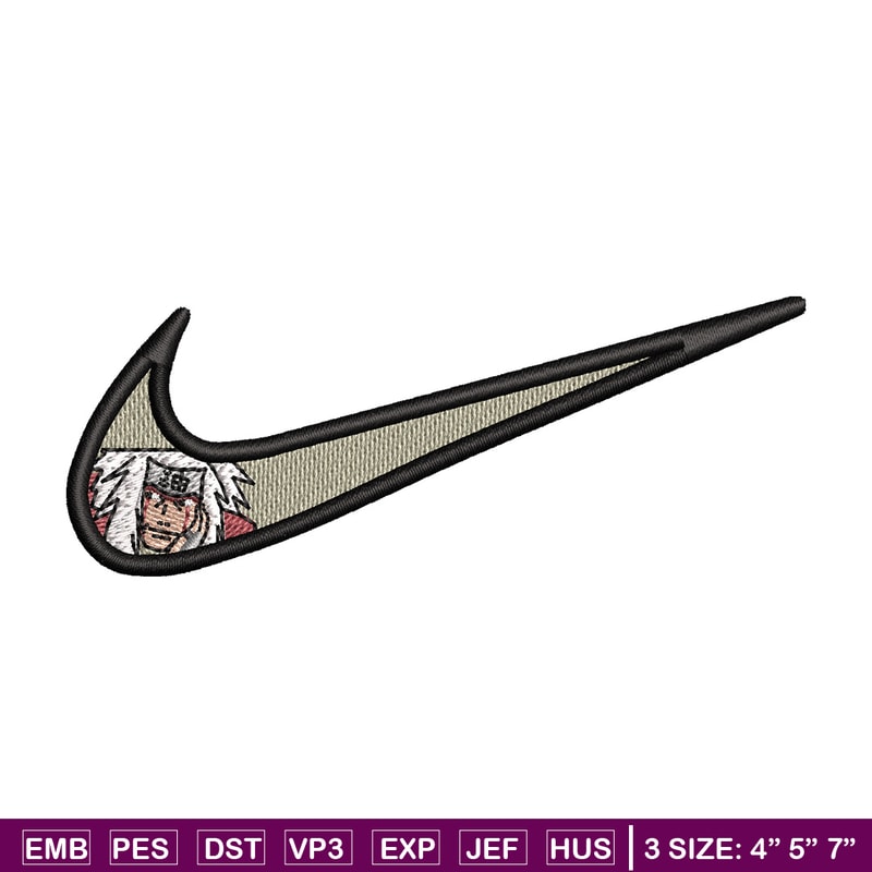 Nike jiraiya embroidery design, Naruto embroidery, Emb design, Embroidery shirt, Embroidery file, Digital download.jpg