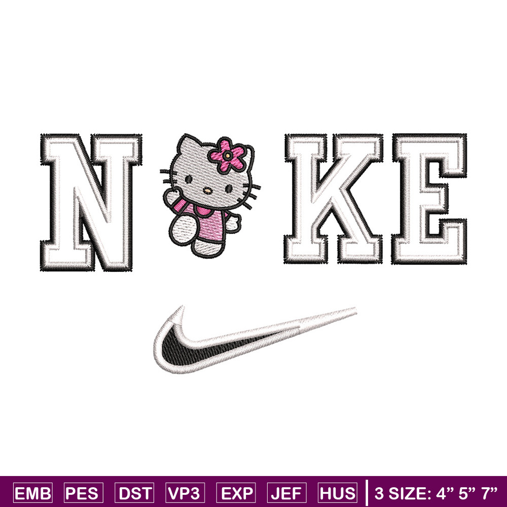 Nike kitty embroidery design, Hello kitty embroidery, Emb design, Embroidery shirt, Embroidery file, Digital download.jpg