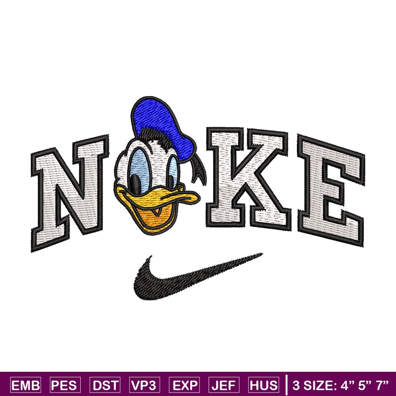 Nike x duck embroidery design, Disney embroidery, Nike design, Embroidery shirt, Embroidery file, Digital download.jpg