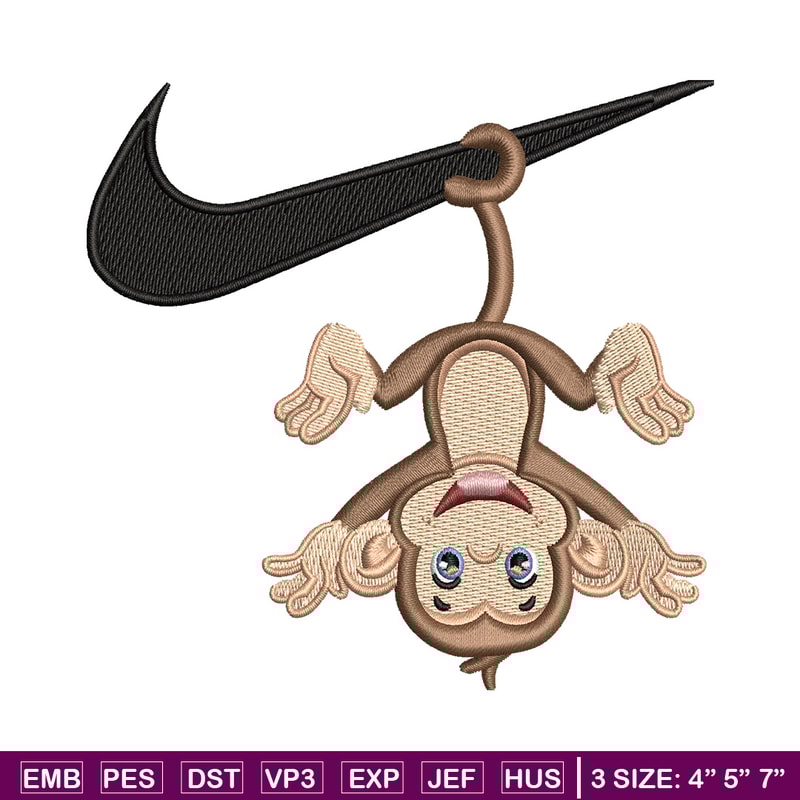 Nike x monkey embroidery design, Monkey embroidery, Nike design, Embroidery shirt, Embroidery file, Digital download.jpg