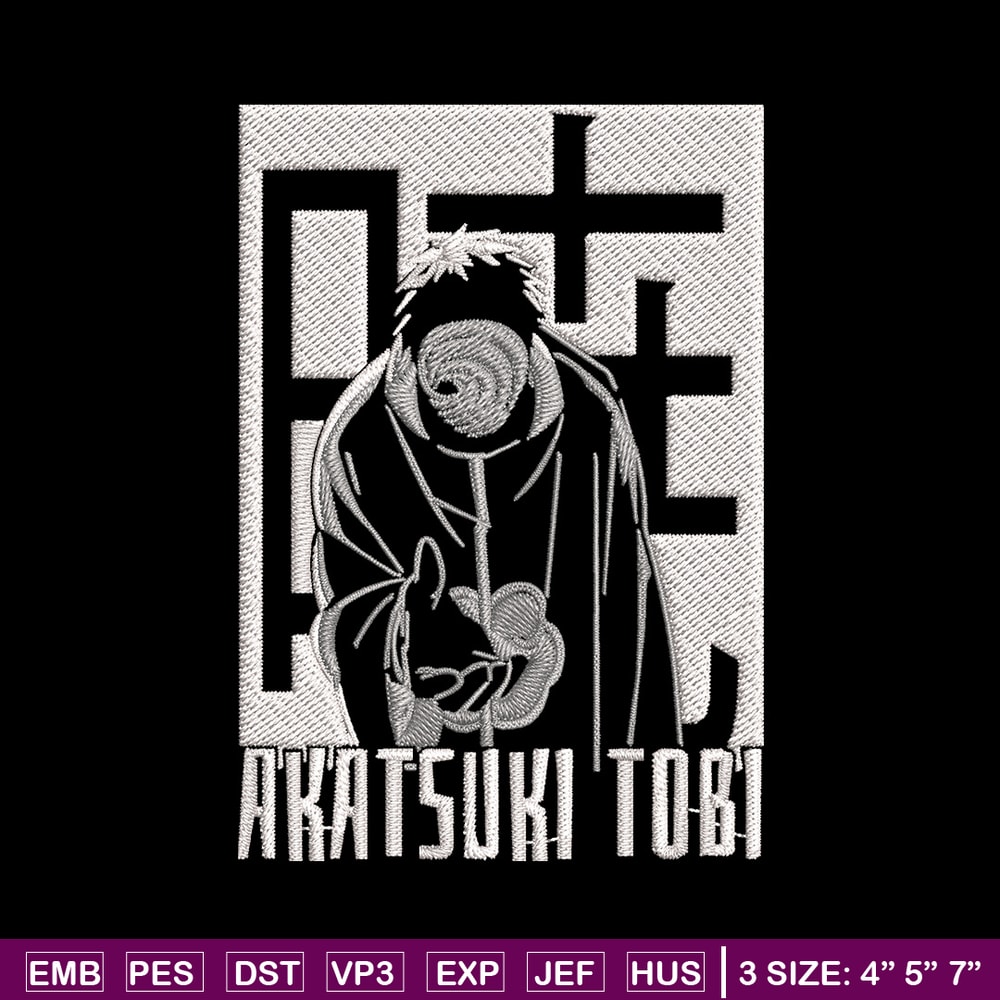 Obito Poster Embroidery Design, Naruto Embroidery, Embroidery File, Anime Embroidery,Anime shirt, Digital download..jpg