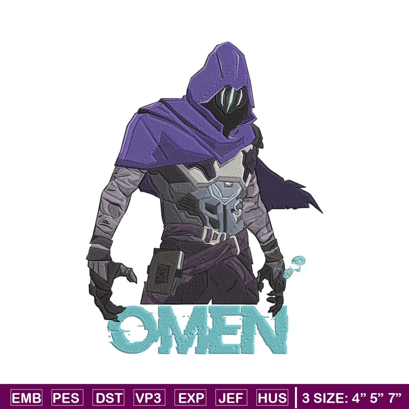 Omen poster Embroidery Design, Valorant Embroidery, Embroidery File, Anime Embroidery, Anime shirt, Digital download.jpg