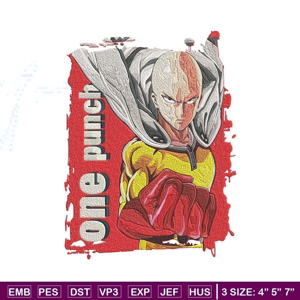One punch man poster Embroidery Design, One punch man Embroidery, Embroidery File, Anime Embroidery, Anime shirt.jpg