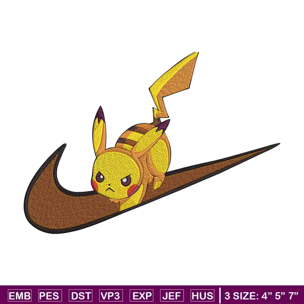 Pikachu x nike Embroidery Design, Pokemon Embroidery, Embroidery File, Nike Embroidery, Anime shirt, Digital download.jpg
