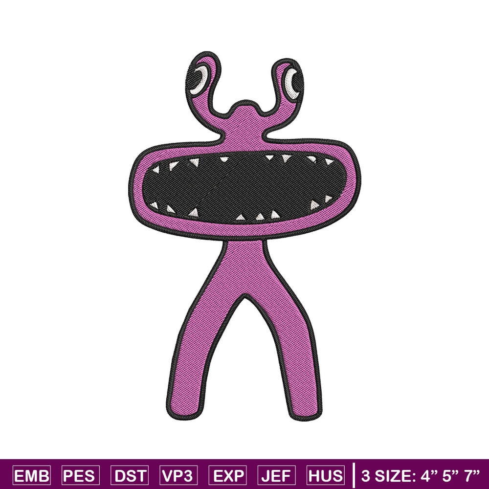 Pink Rainbow Embroidery Design, Rainbow Friends Embroidery, Embroidery File, Anime Embroidery, Digital download.jpg