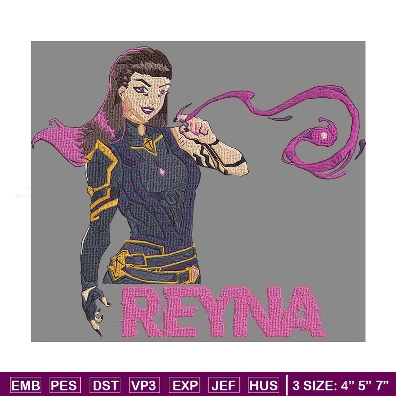 Reyna poster Embroidery Design, Valorant Embroidery, Embroidery File, Anime Embroidery, Anime shirt, Digital download.jpg
