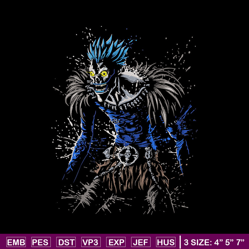 Ryuk Embroidery Design, Death note Embroidery, Embroidery File, Anime Embroidery, Anime shirt, Digital download.jpg