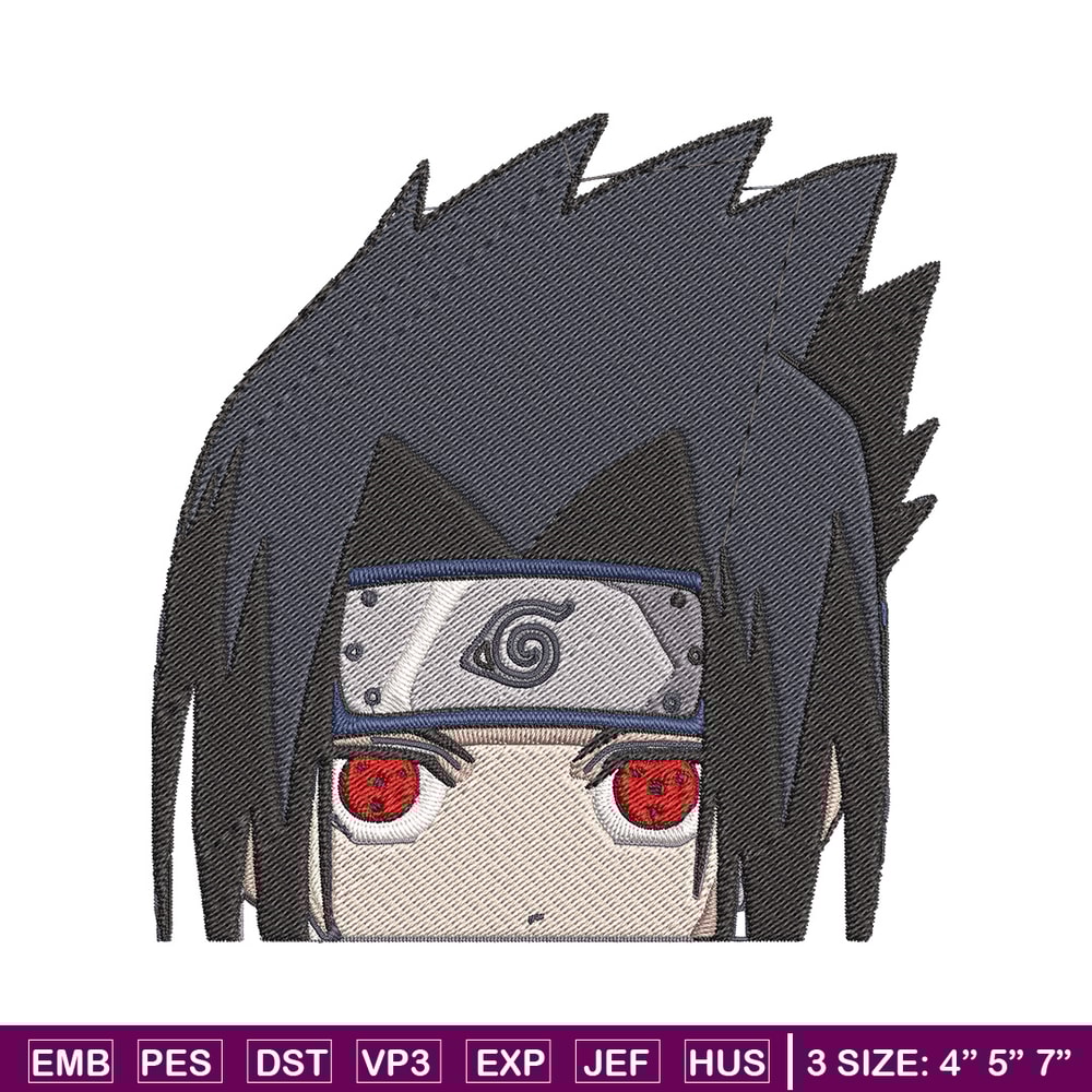 Sasuke Peeker Embroidery Design, Naruto Embroidery, Embroidery File, Anime Embroidery, Anime shirt, Digital download.jpg