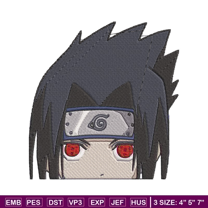 Sasuke Peeker Embroidery Design, Naruto Embroidery, Embroidery File, Anime Embroidery, Anime shirt, Digital download.jpg