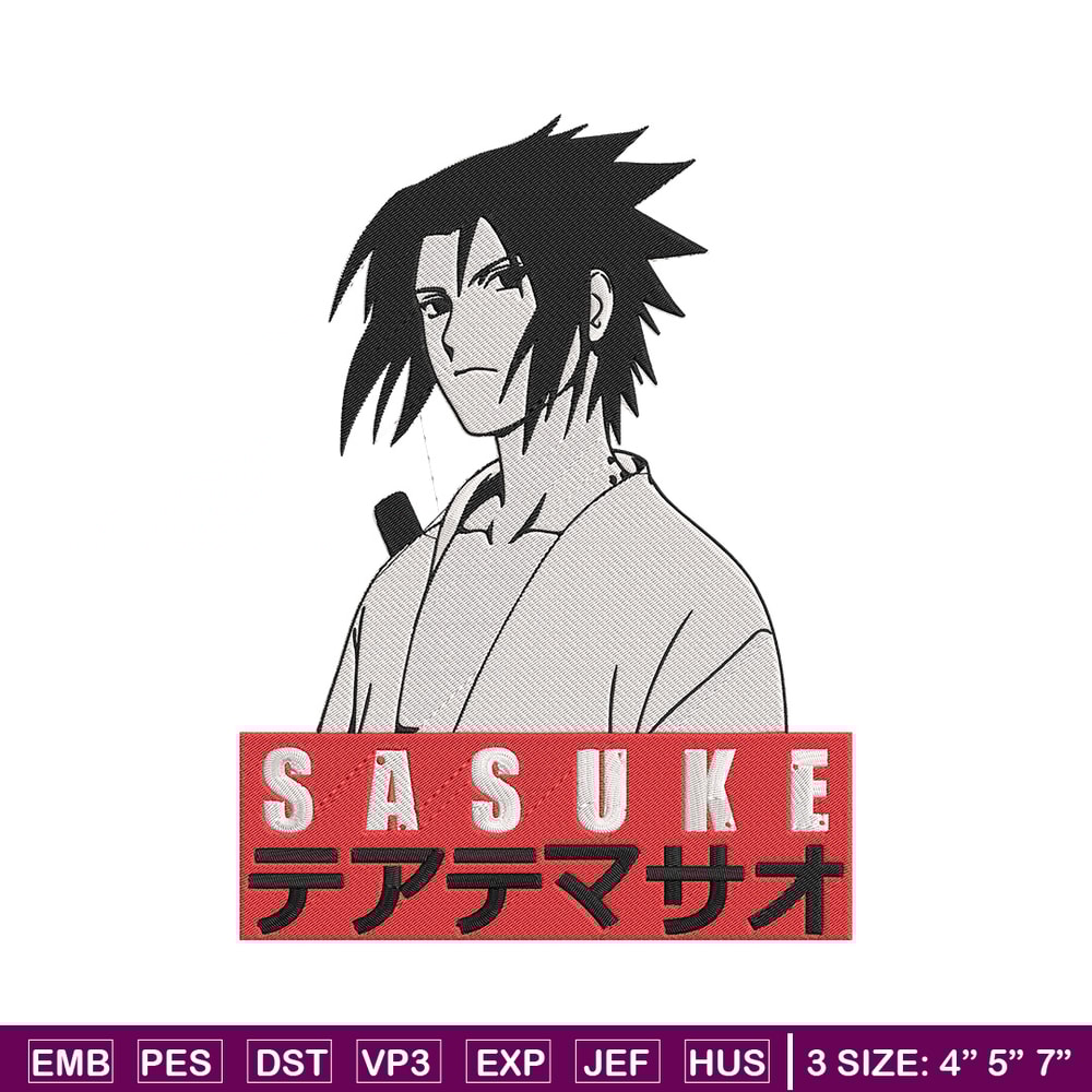 Sasuke poster Embroidery Design, Naruto Embroidery, Embroidery File, Anime Embroidery, Anime shirt, Digital download.jpg