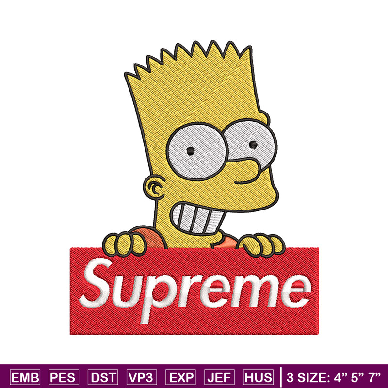 Simpson Supreme Embroidery design, Simpson Embroidery, cartoon design, Embroidery File, logo shirt, Instant download..jpg