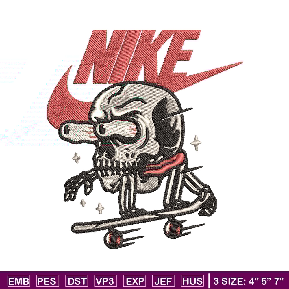 Skull funny Nike Embroidery design, Skull funny Embroidery, Nike design, Embroidery file, logo shirt, Instant download..jpg