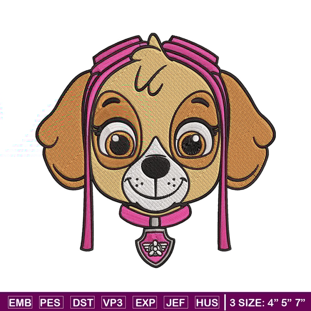 Skye dog Embroidery Design, Paw patrol Embroidery, Embroidery File, Anime Embroidery, Anime shirt, Digital download..jpg