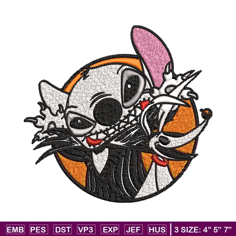 Stitch Jack Skellington Embroidery design, Halloween Embroidery, Embroidery File, cartoon design, Digital download..jpg