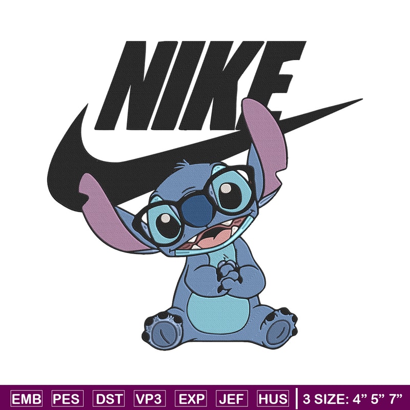 Stitch nike Embroidery Design, Stitch Embroidery, Embroidery File, Nike Embroidery, Anime shirt, Digital download.jpg