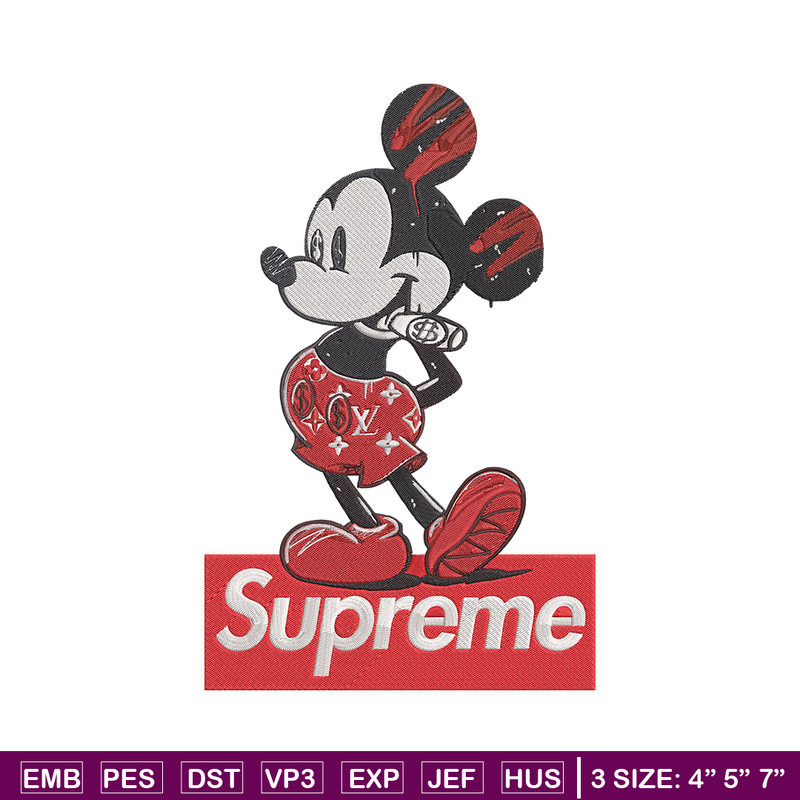 Supreme mickey Embroidery Design, Mickey Embroidery, Embroidery File, Supreme Embroidery, Anime shirt, Digital download.jpg