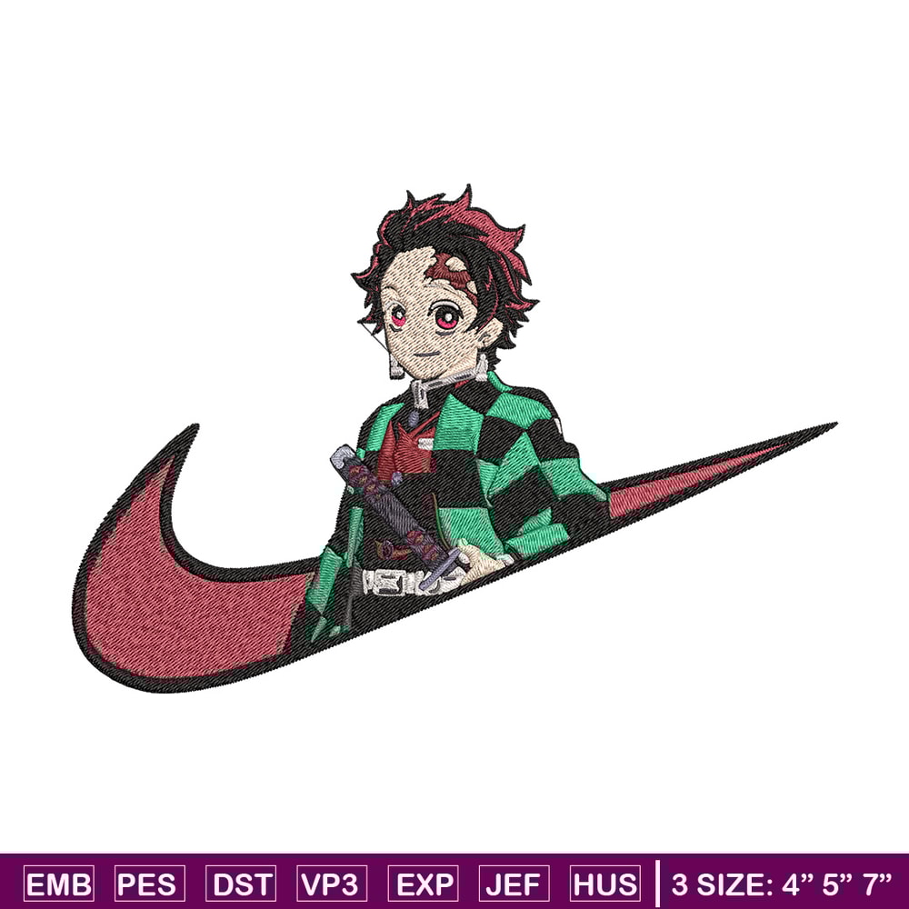 Tanjiro x nike Embroidery Design, Demon slayer Embroidery, Embroidery File, Nike Embroidery,Anime shirt,Digital download.jpg
