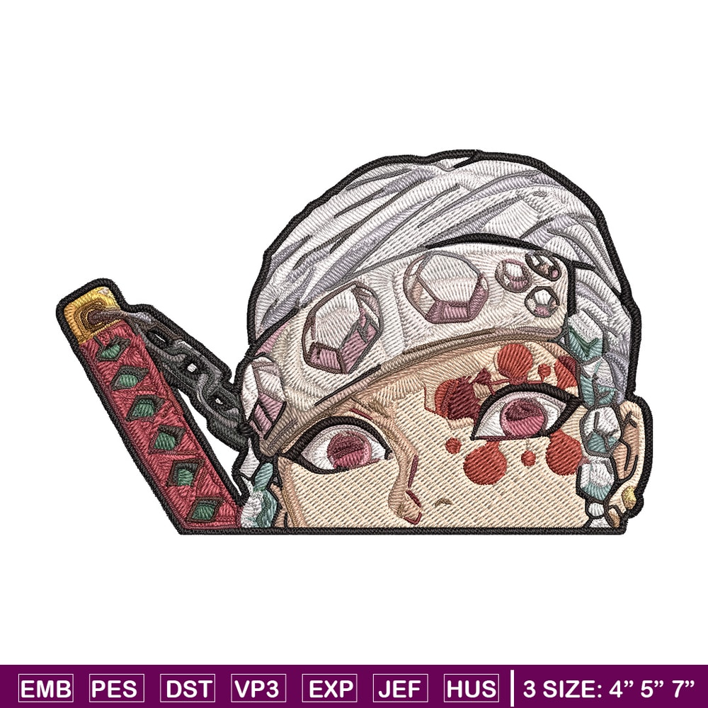 Tengen Peeker Embroidery Design, Demon slayer Embroidery, Embroidery File, Anime Embroidery, Digital download.jpg