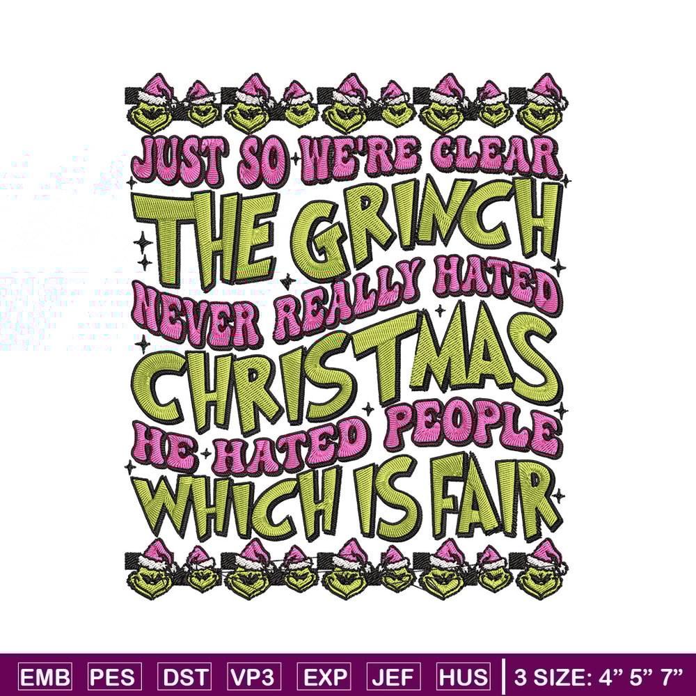 The grinch Embroidery Design, Grinch Embroidery, Embroidery File, Chrismas Embroidery, Anime shirt, Digital download.jpg