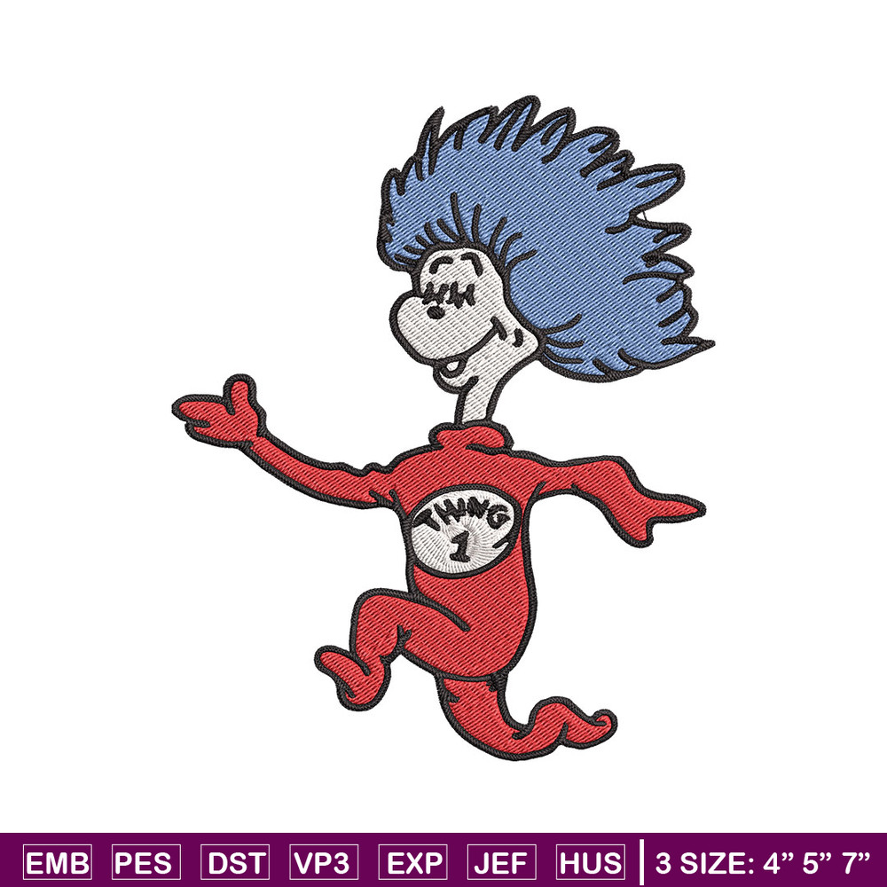 Thing 1 Embroidery Design, Dr seuss Embroidery, Embroidery File, logo shirt, Embroidery design, Digital download.jpg