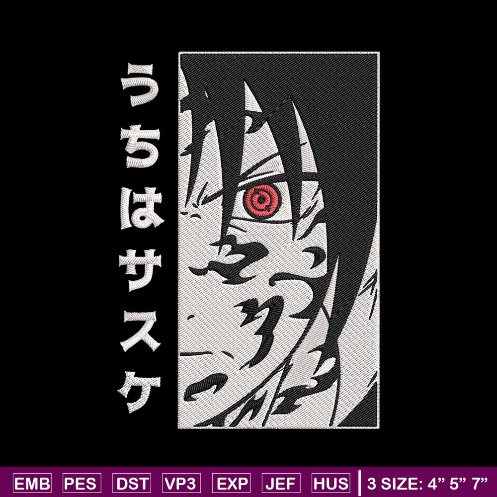 Uchiha Sasuke Embroidery Design, Naruto Embroidery, Embroidery File,Anime Embroidery, Anime shirt, Digital download..jpg