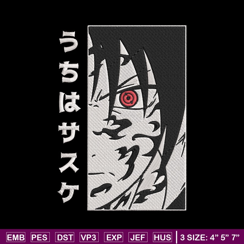 Uchiha Sasuke Embroidery Design, Naruto Embroidery, Embroidery File,Anime Embroidery, Anime shirt, Digital download..jpg