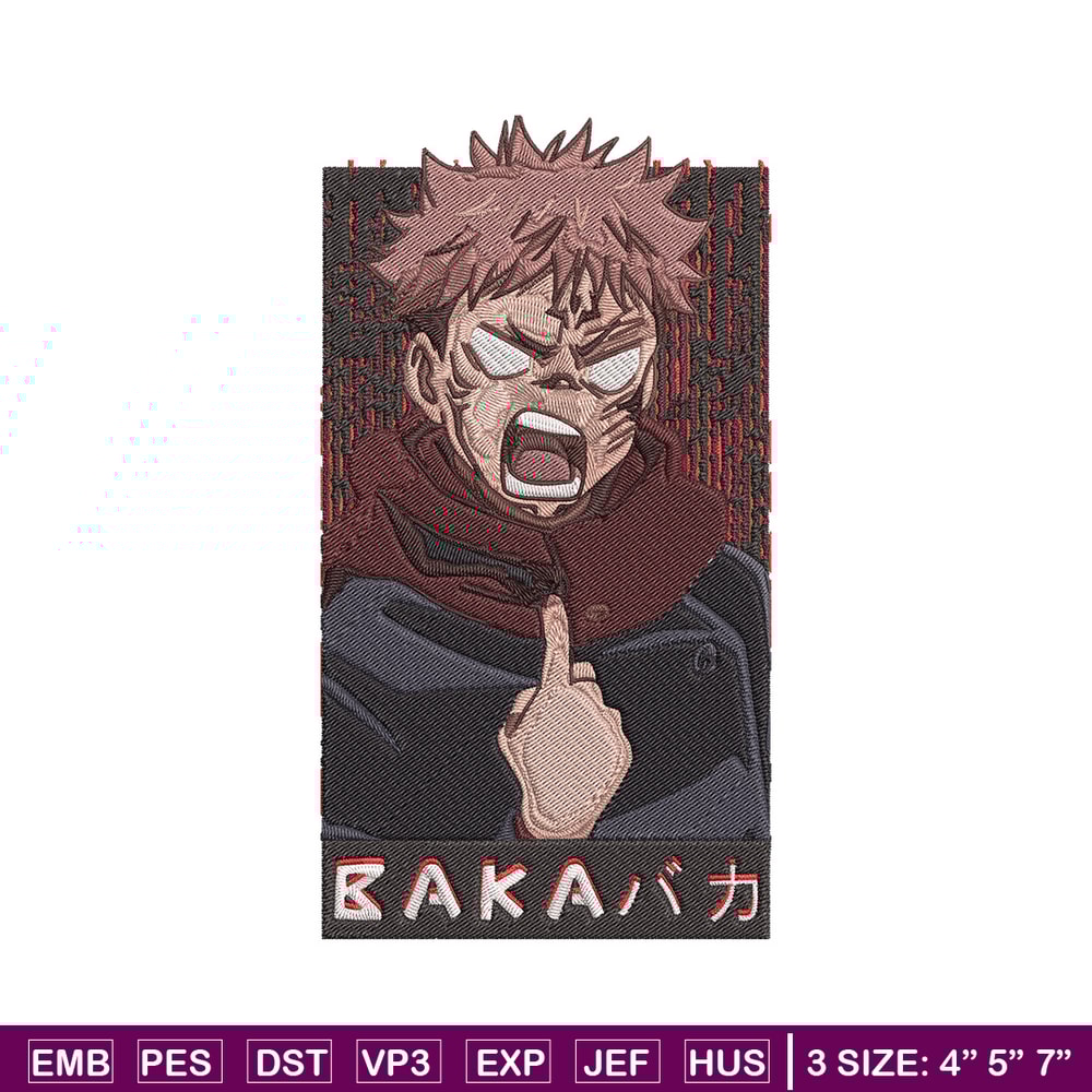 Yuji poster Embroidery Design, Jujutsu Embroidery, Embroidery File, Anime Embroidery, Anime shirt,Digital download..jpg