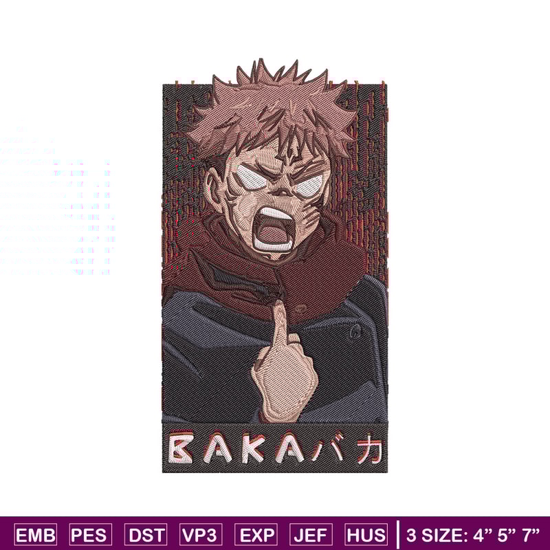 Yuji poster Embroidery Design, Jujutsu Embroidery, Embroidery File, Anime Embroidery, Anime shirt,Digital download..jpg