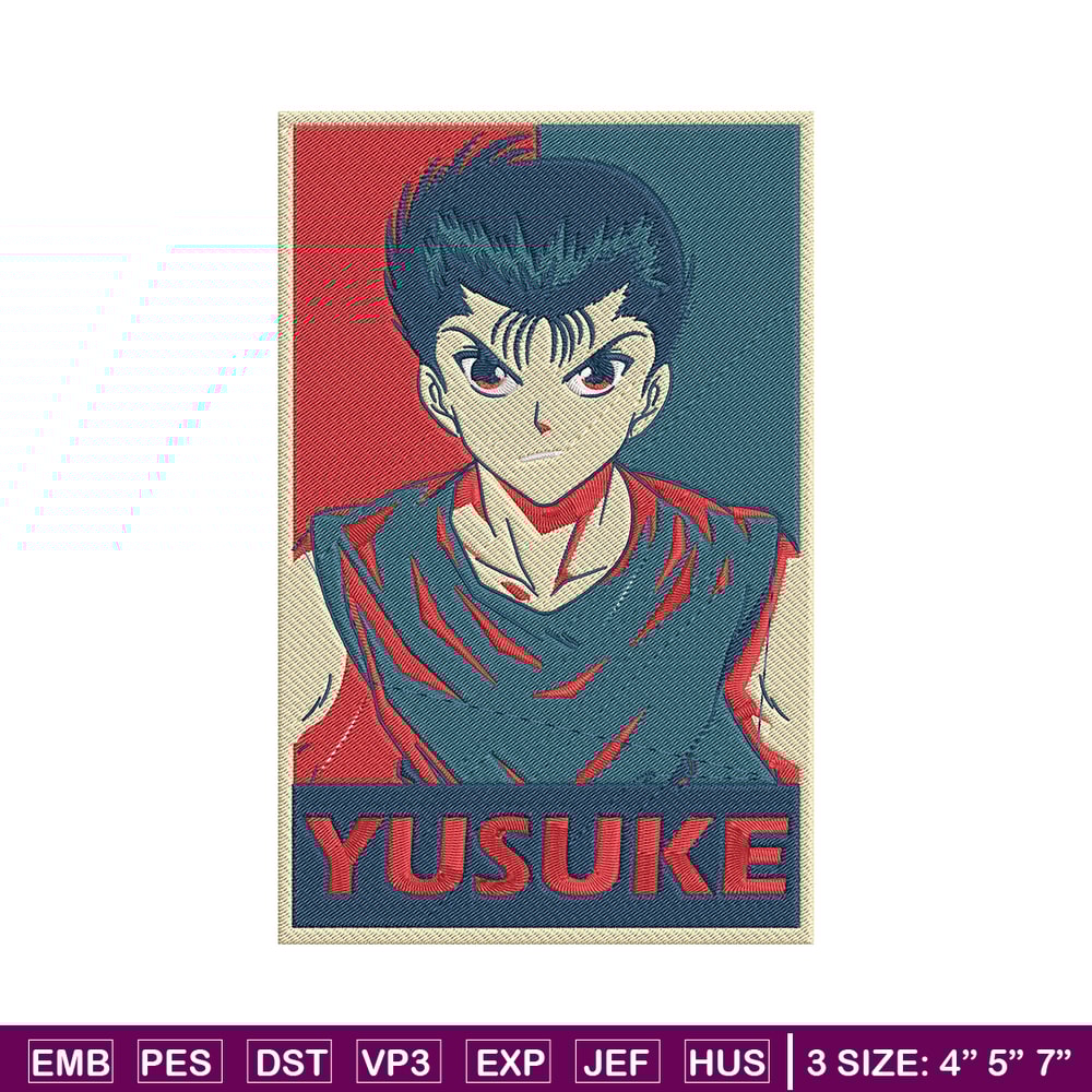 Yusuke box Embroidery Design, Yu Yu Hakusho Embroidery, Embroidery File, Anime Embroidery, Anime shirt, Digital download.jpg